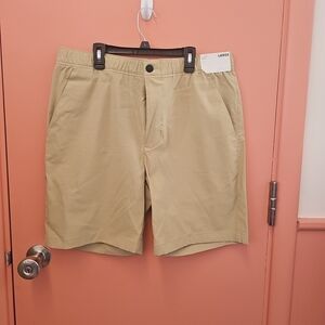NWT Stylus Men's Size Large Tan Gold Dust Stretch Quick-Dri Shorts 8" Inseam